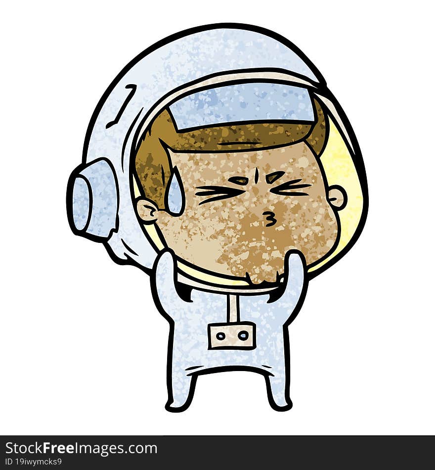 cartoon stressed astronaut. cartoon stressed astronaut