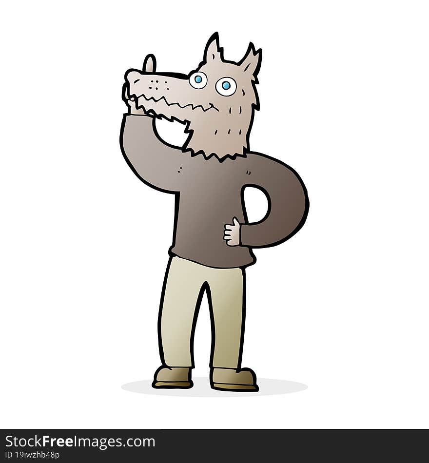 cartoon werewolf with idea