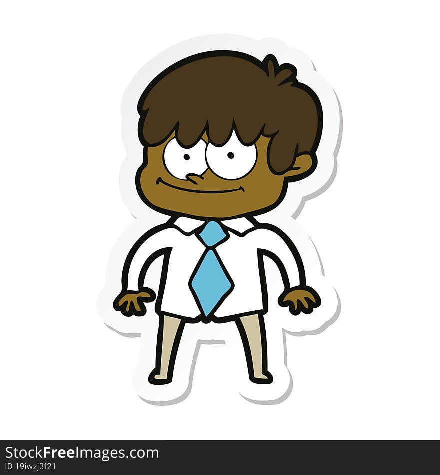 sticker of a happy cartoon man