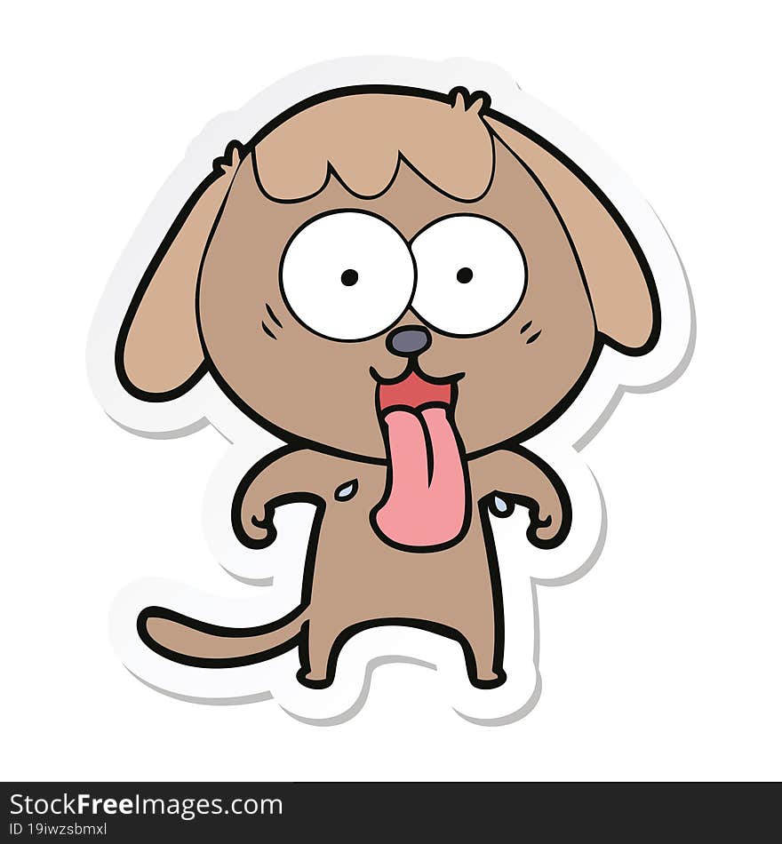 Sticker Of A Cute Cartoon Dog