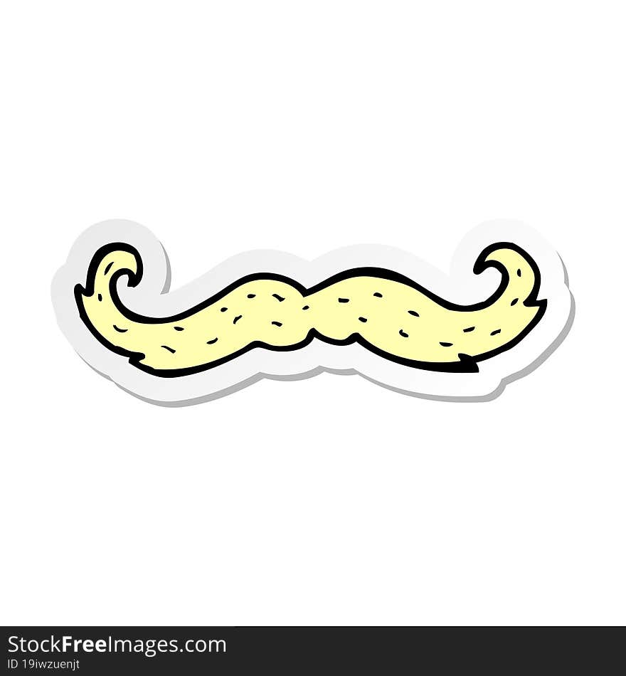 sticker of a cartoon mustache symbol