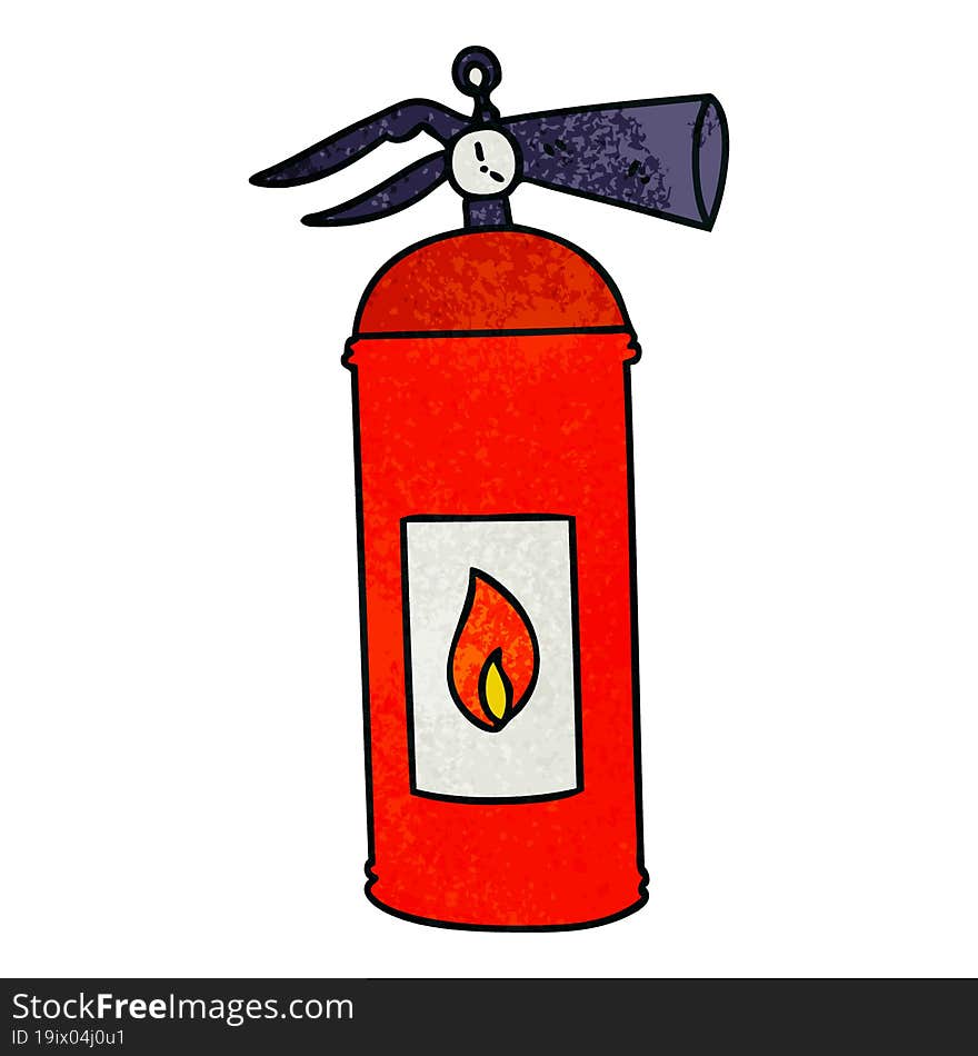 Quirky Hand Drawn Cartoon Fire Extinguisher