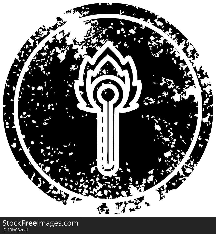 flaming thermometer distressed icon