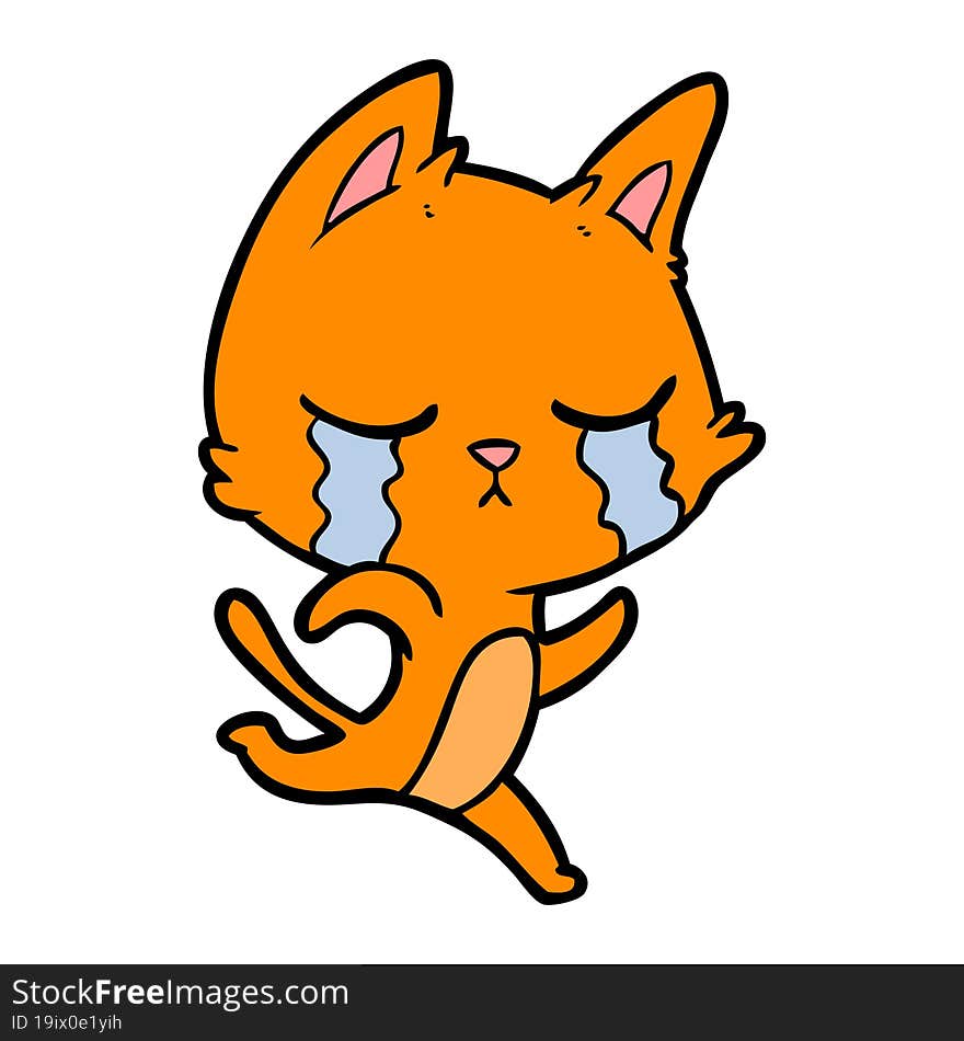 crying cartoon cat. crying cartoon cat