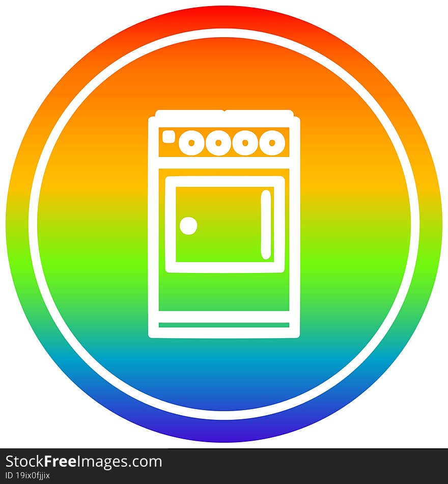 kitchen cooker circular in rainbow spectrum