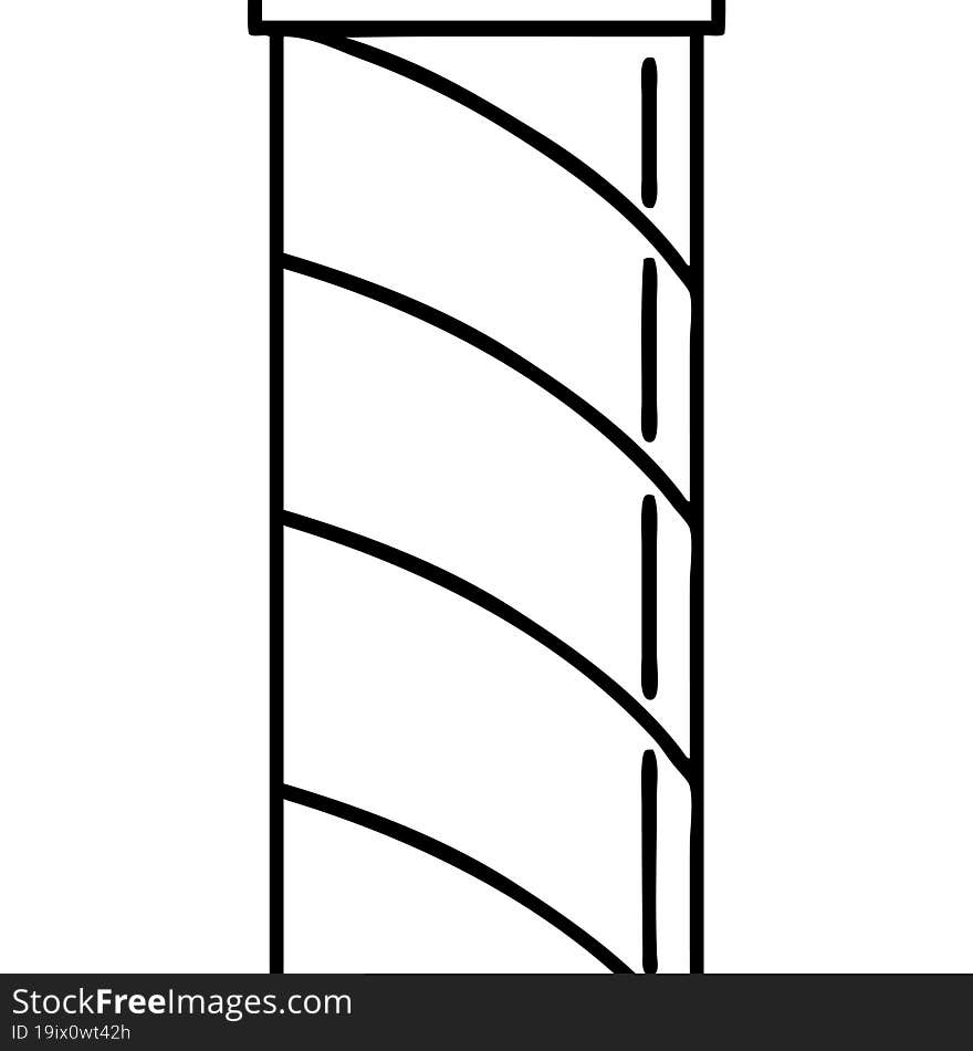 Black Line Tattoo Of A Barbers Pole