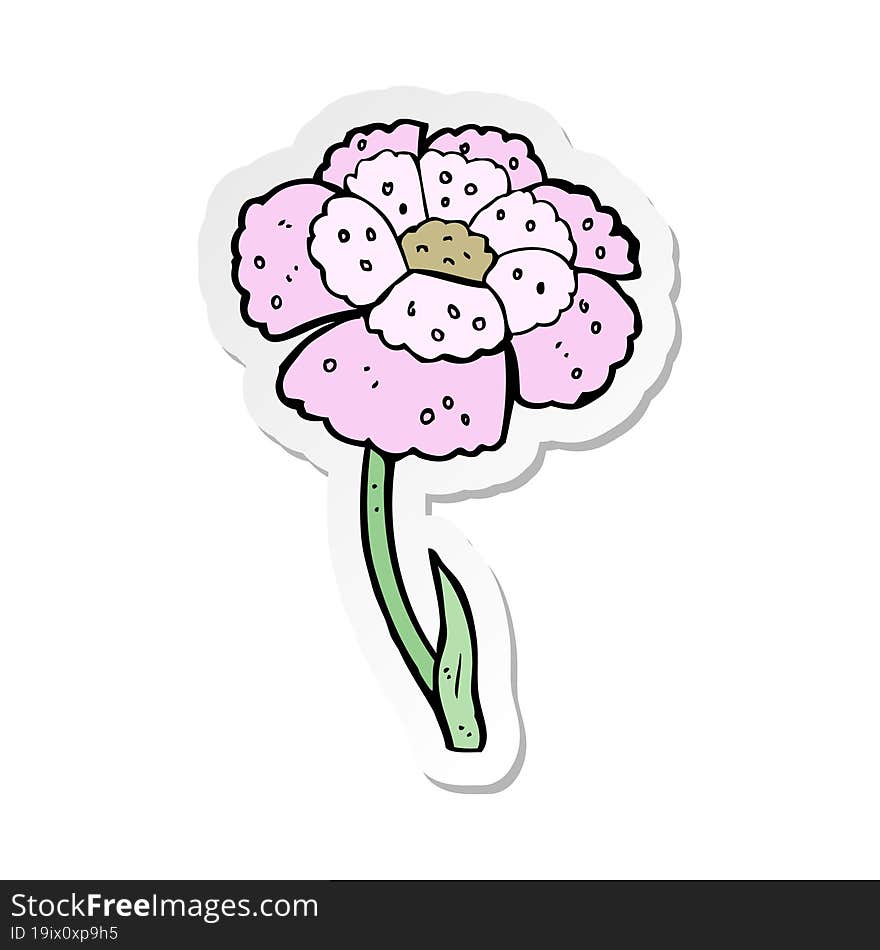 sticker of a cartoon flower