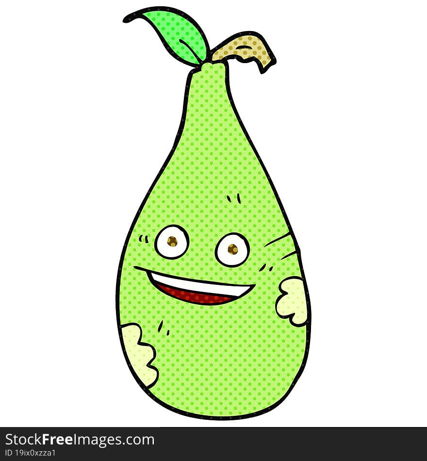 comic book style cartoon pear