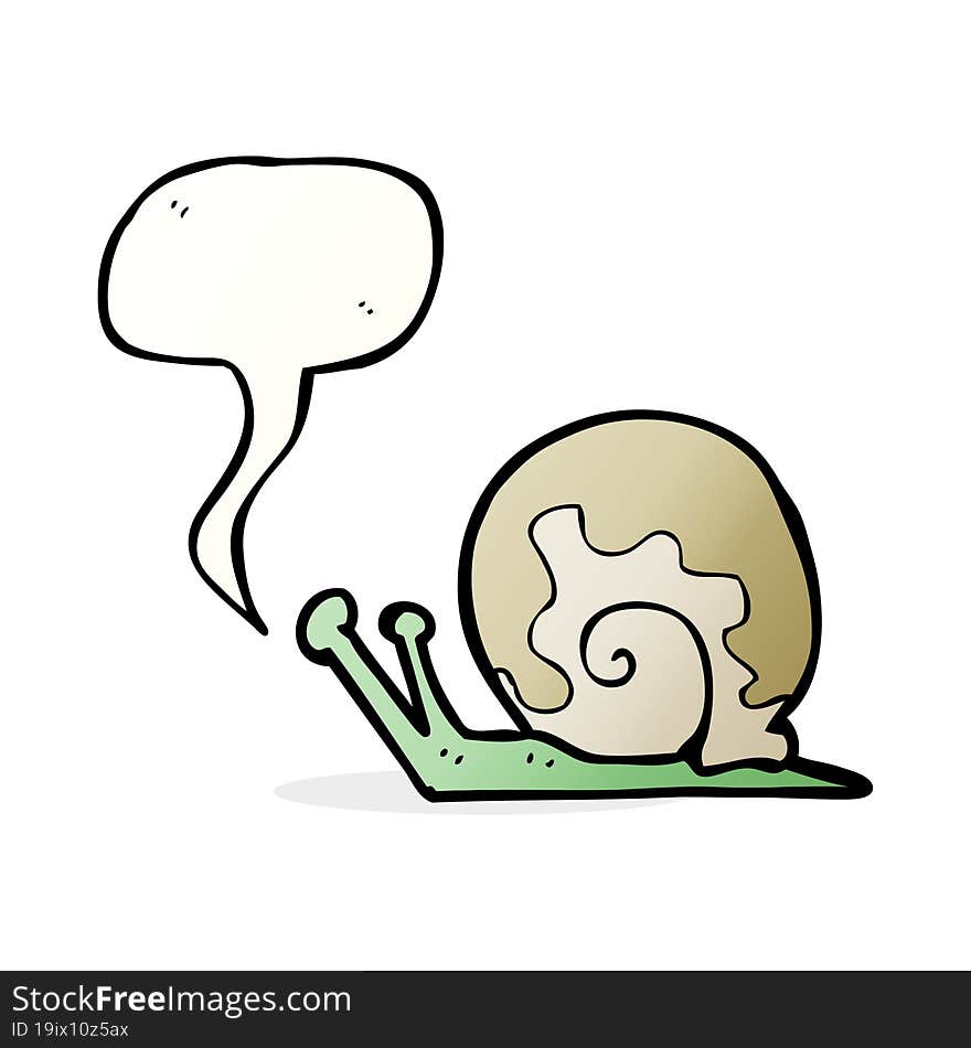 cartoon snail with speech bubble