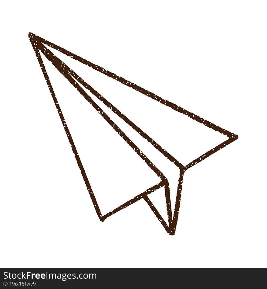 Paper Airplane Charcoal Drawing