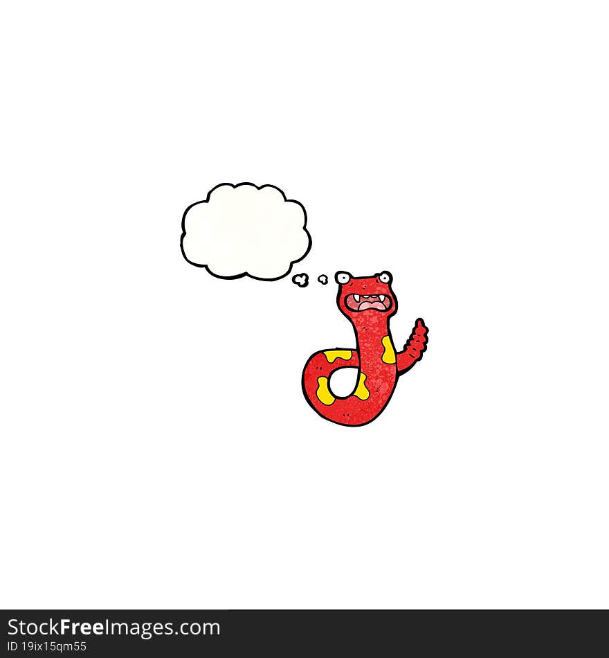 cartoon snake with thought bubble