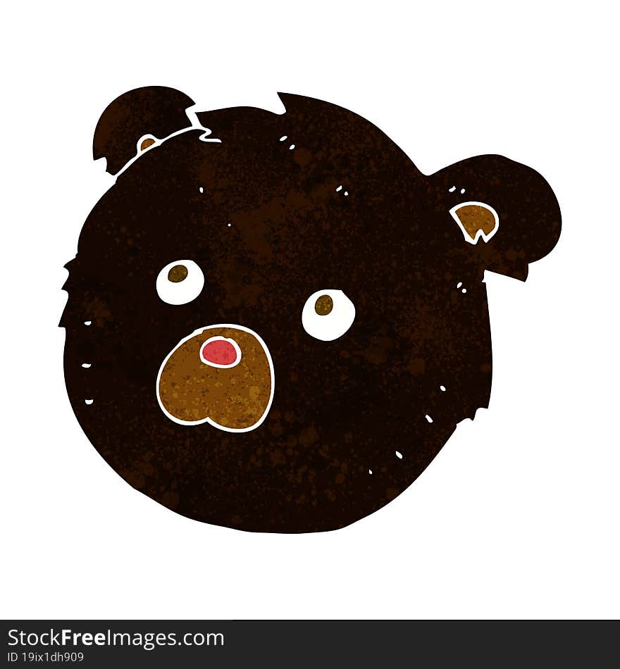 Cartoon Black Bear Face