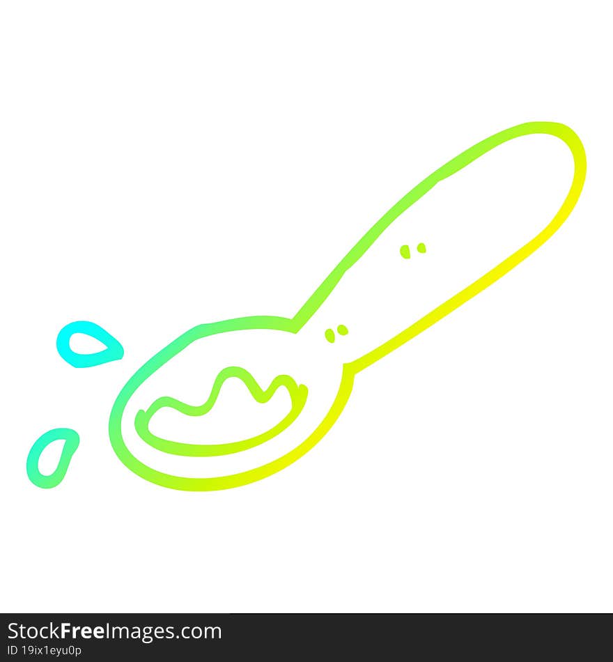 cold gradient line drawing cartoon ladle of food