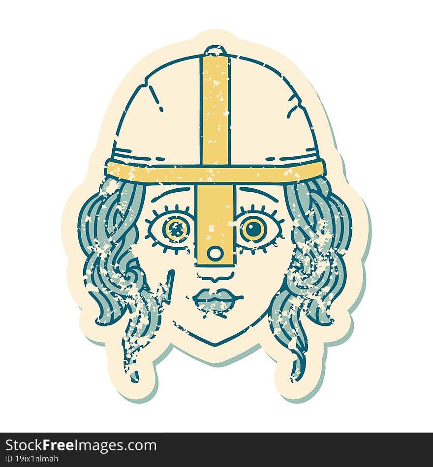 grunge sticker of a human fighter. grunge sticker of a human fighter