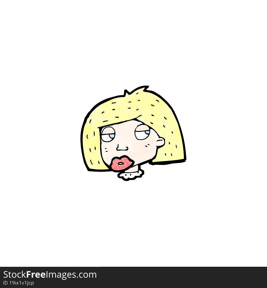 cartoon bored looking woman