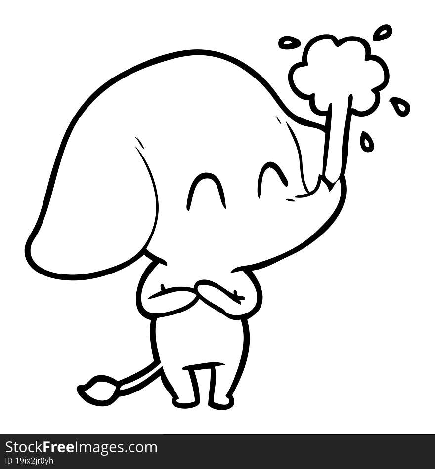 cute cartoon elephant spouting water. cute cartoon elephant spouting water