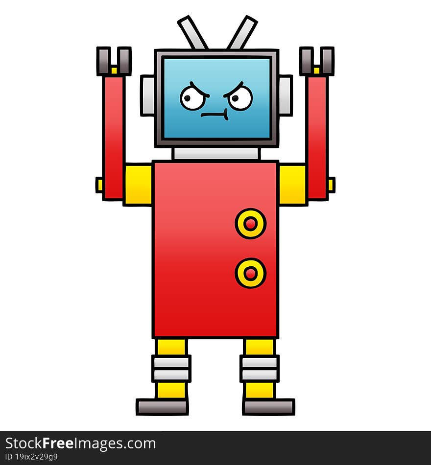 Gradient Shaded Cartoon Robot