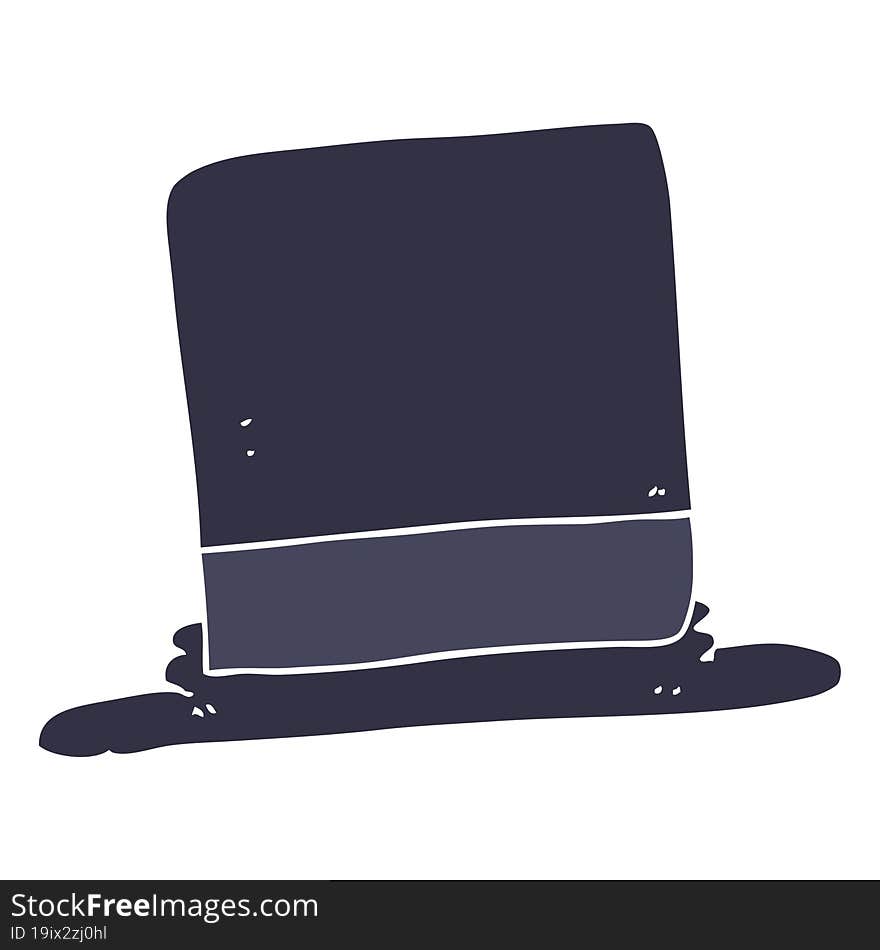 flat color illustration of a cartoon top hat