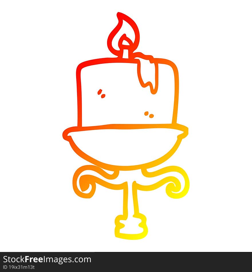 warm gradient line drawing cartoon old candlestick