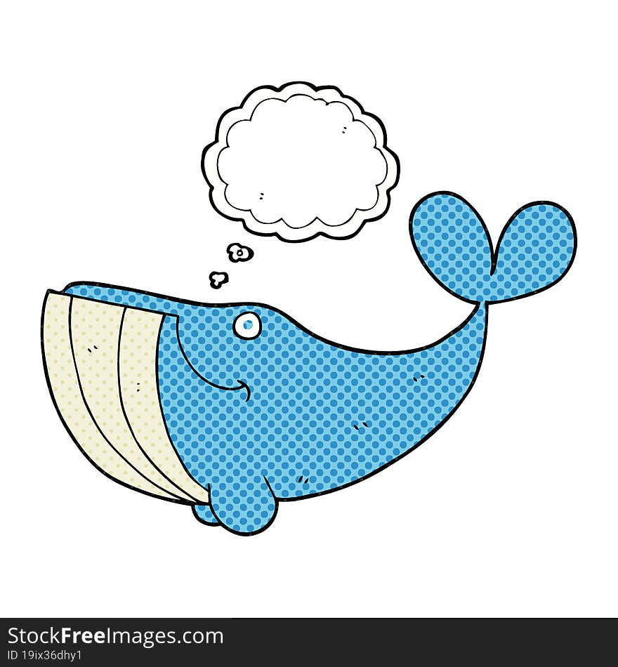 thought bubble cartoon happy whale