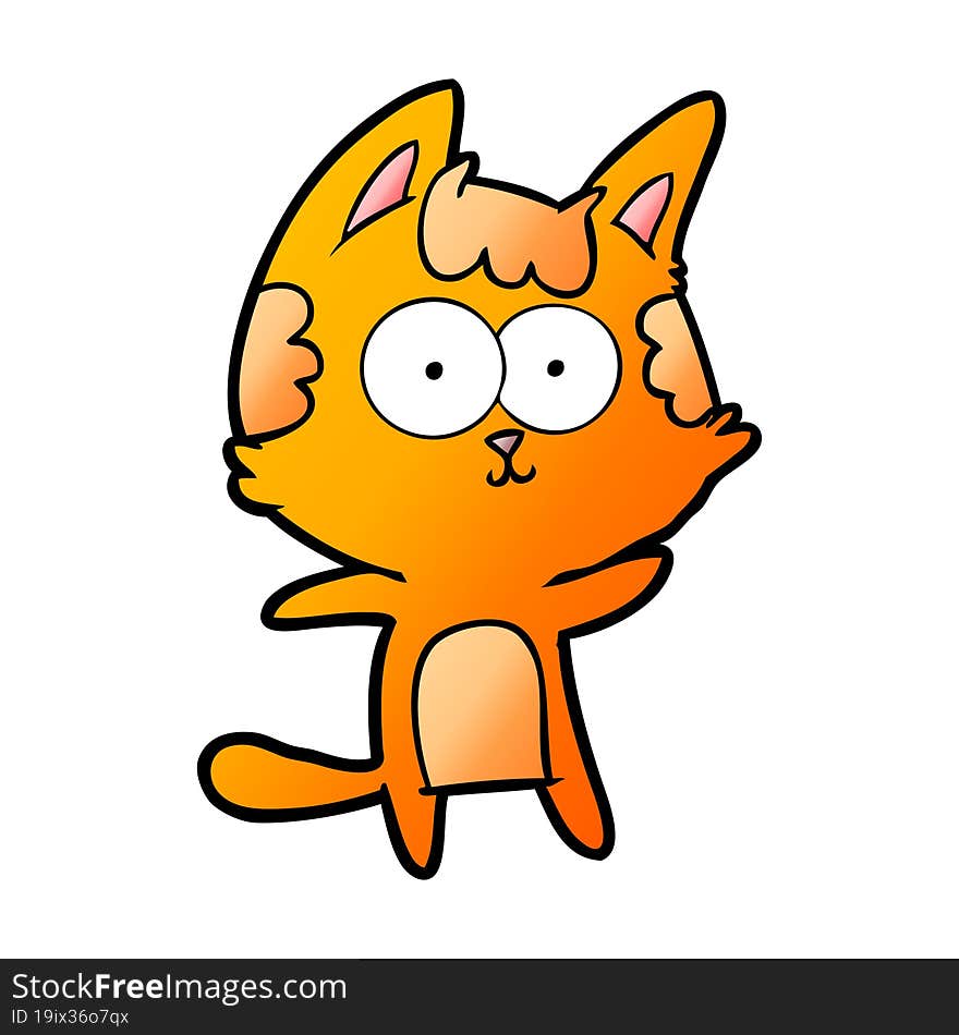 happy cartoon cat. happy cartoon cat