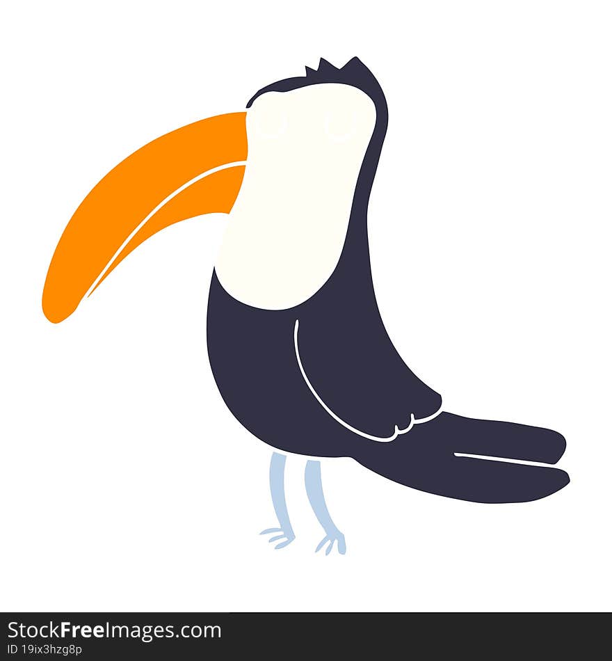 flat color style cartoon toucan