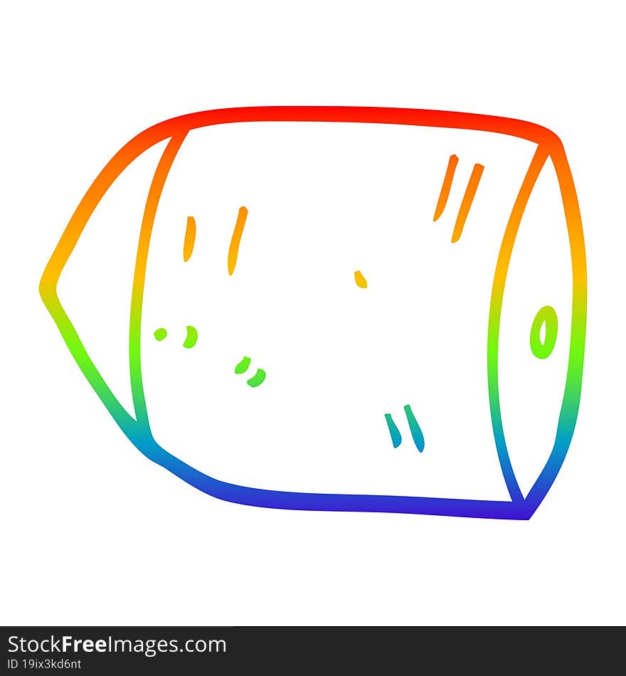 rainbow gradient line drawing cartoon bullet