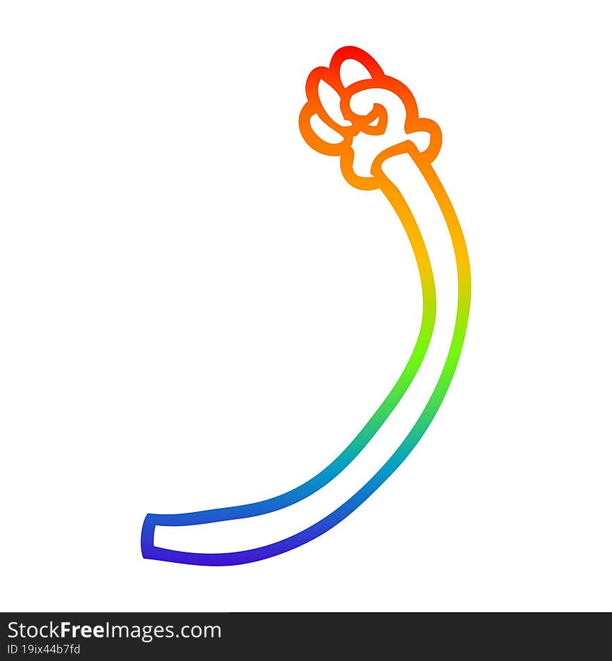 rainbow gradient line drawing of a cartoon retro hand gestures