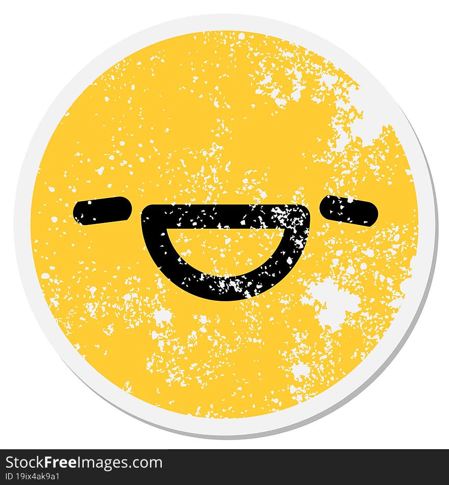 very happy face circular sticker