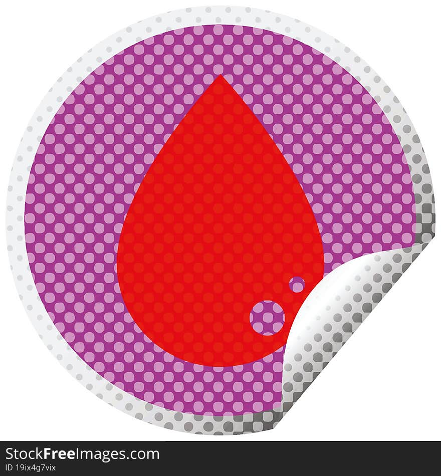 blood drop circular peeling sticker