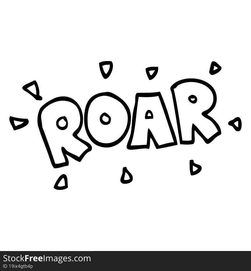 line drawing cartoon roar sign