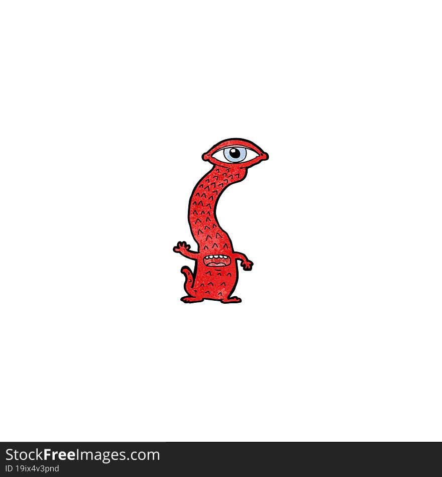 cartoon waving monster