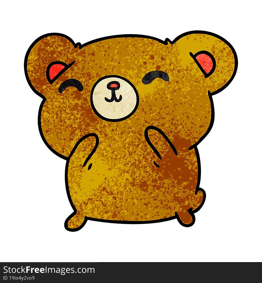 textured cartoon kawaii cute happy bear