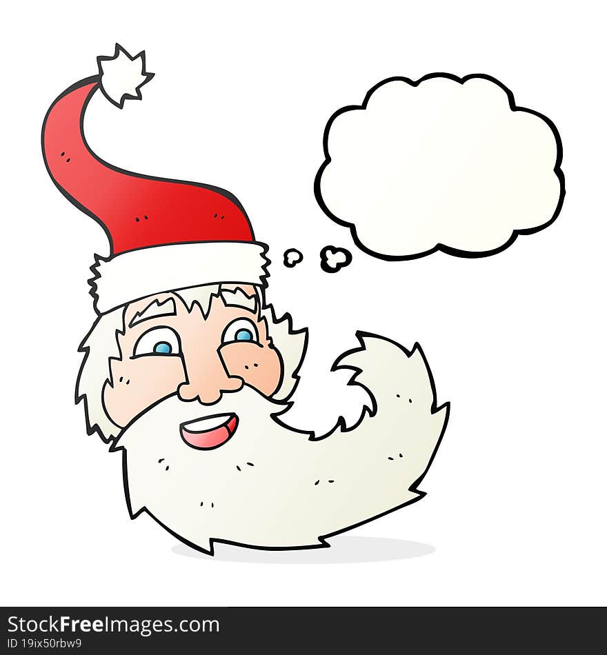 thought bubble cartoon santa claus laughing