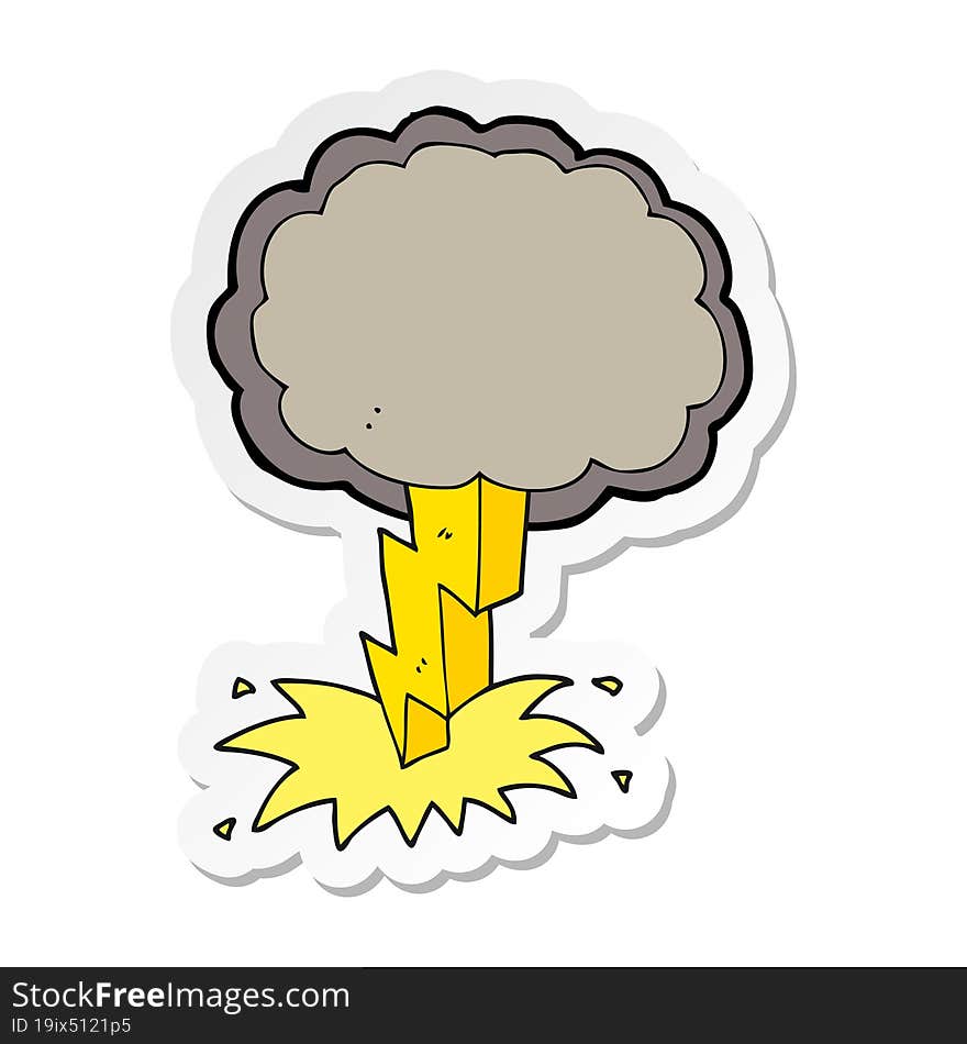 sticker of a cartoon lightning bolt