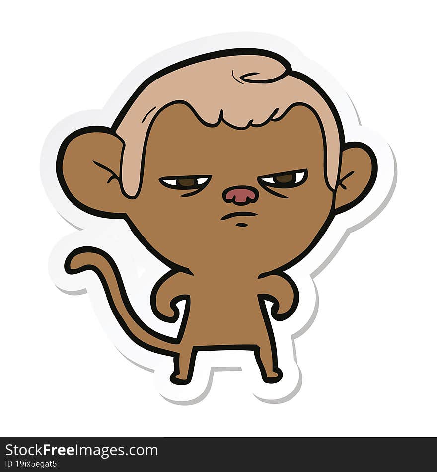 sticker of a cartoon monkey