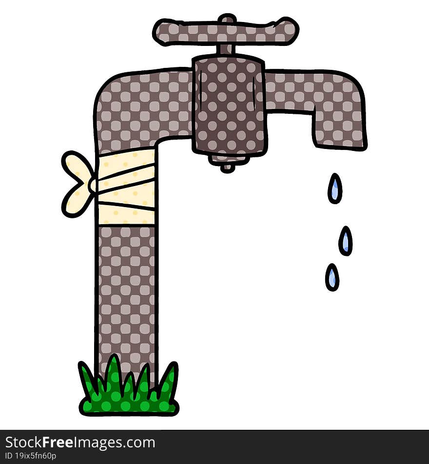 cartoon old water tap. cartoon old water tap