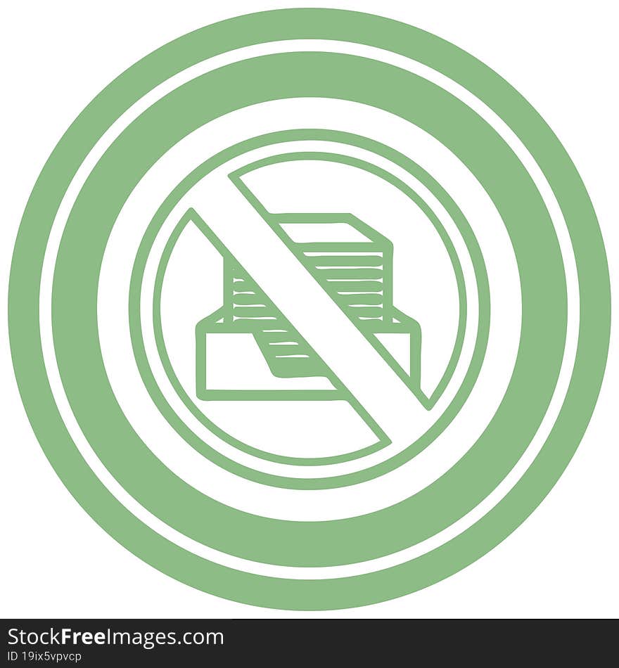 office paperless circular icon symbol