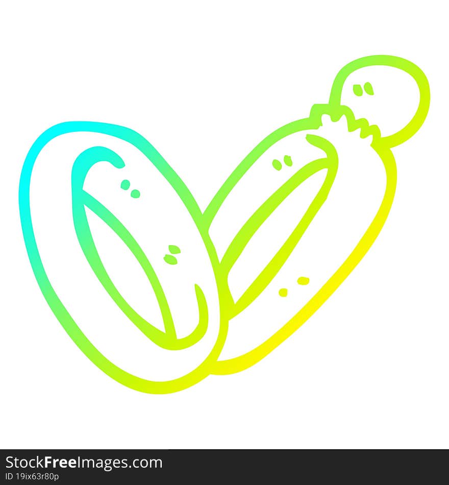 cold gradient line drawing of a cartoon wedding rings