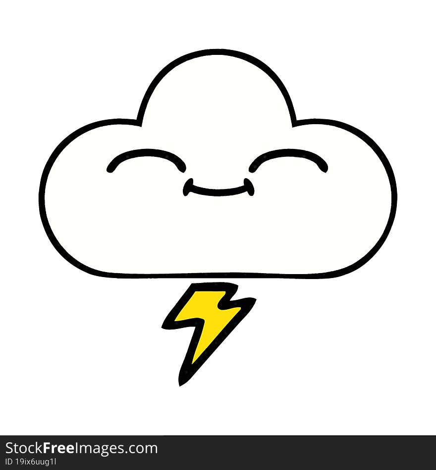 comic book style cartoon thunder cloud