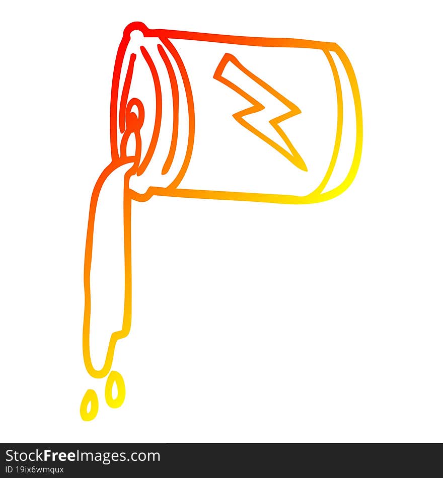 warm gradient line drawing of a cartoon unhealthy drink