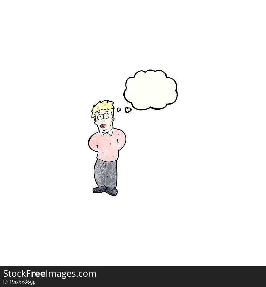 cartoon man with thought bubble