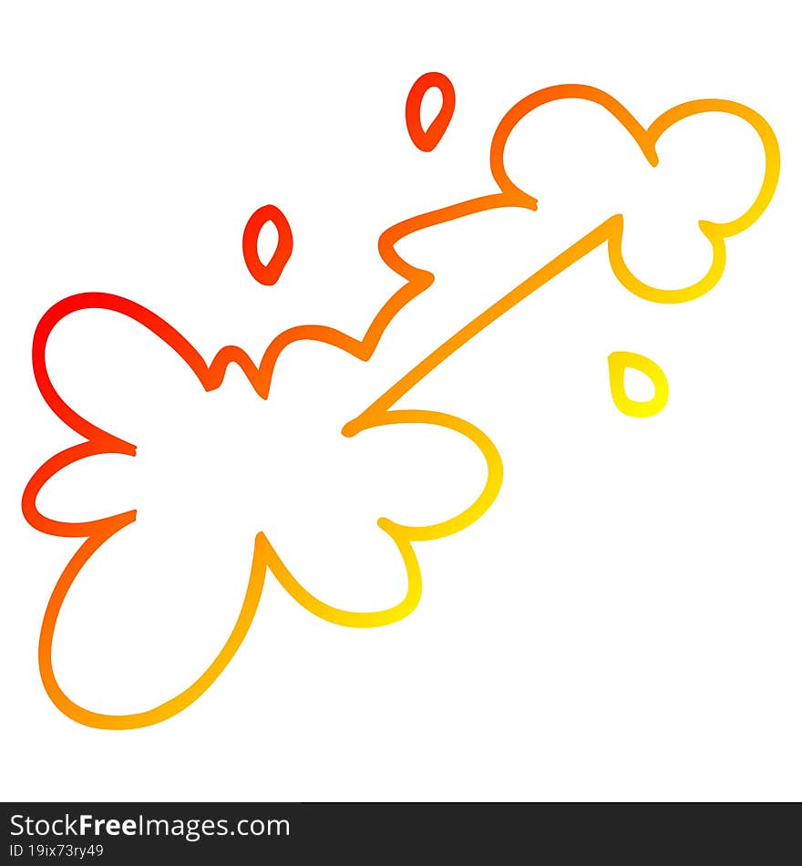 Warm Gradient Line Drawing Cartoon Mud Splat