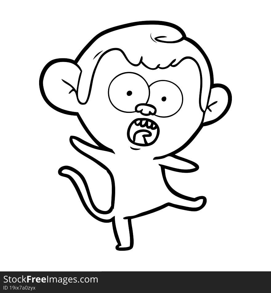 cartoon shocked monkey. cartoon shocked monkey