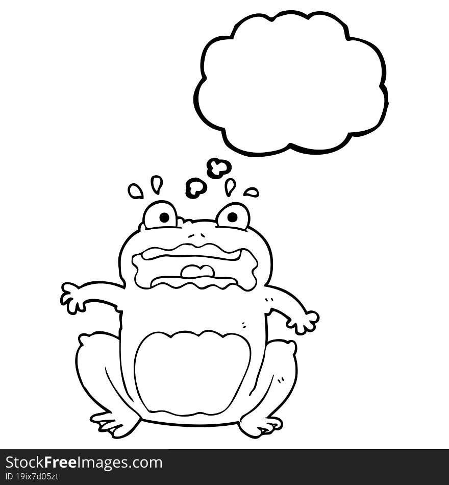 thought bubble cartoon funny frightened frog