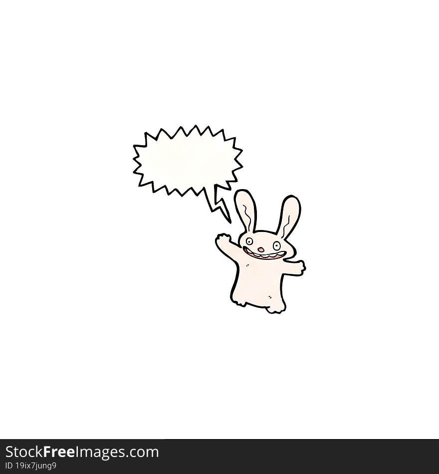 Cartoon Rabbit With Speech Bubble