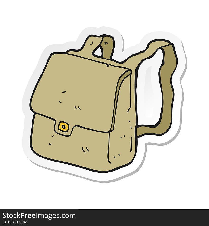 sticker of a cartoon satchel