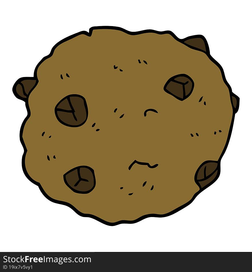 Cartoon Doodle Chocolate Chip Cookie