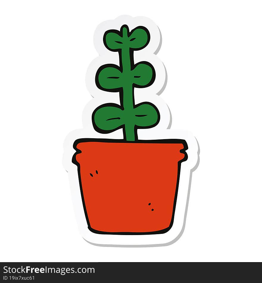 sticker of a cartoon house plant