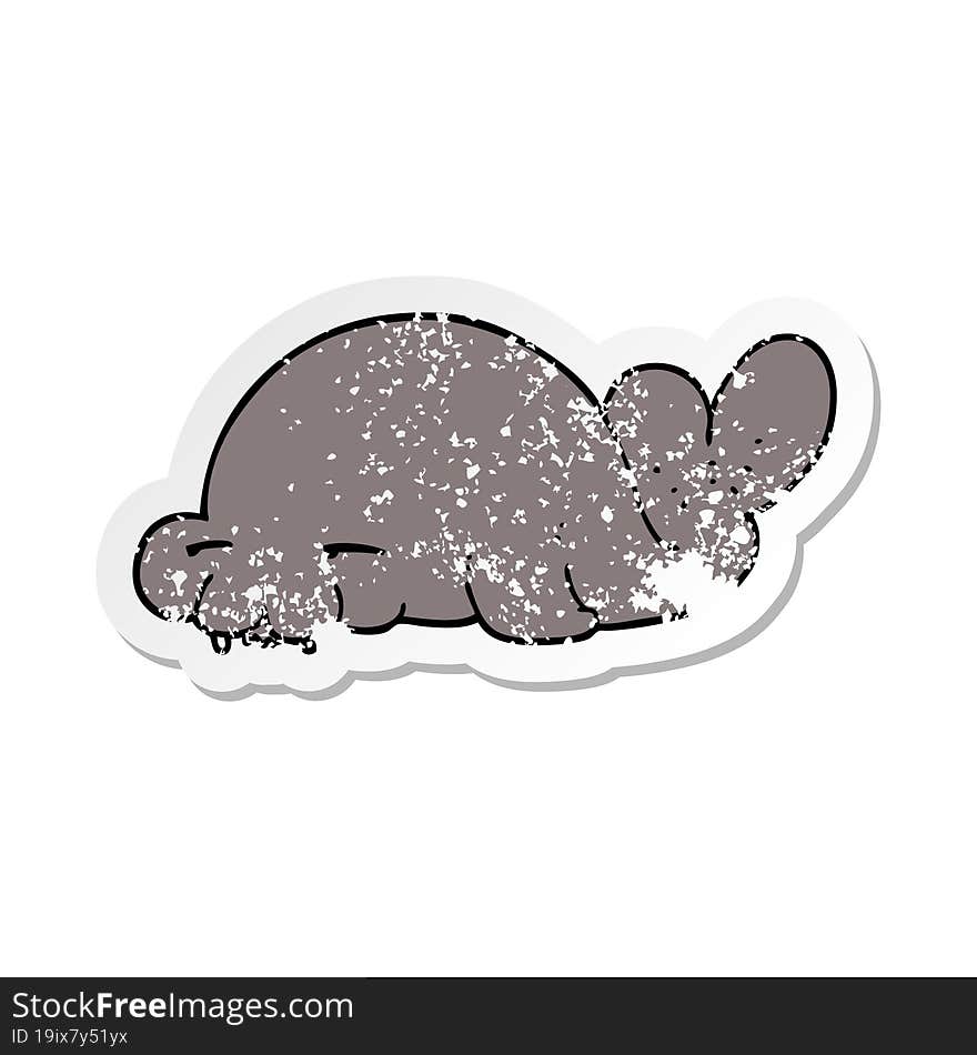 distressed sticker of a cartoon seal